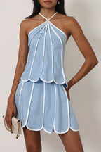 Sexy Halter Backless Sleeveless Top Bodycon Skirt Sets image 1