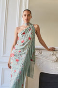 Halter Neck Printed Fringe Boho Dress image 1
