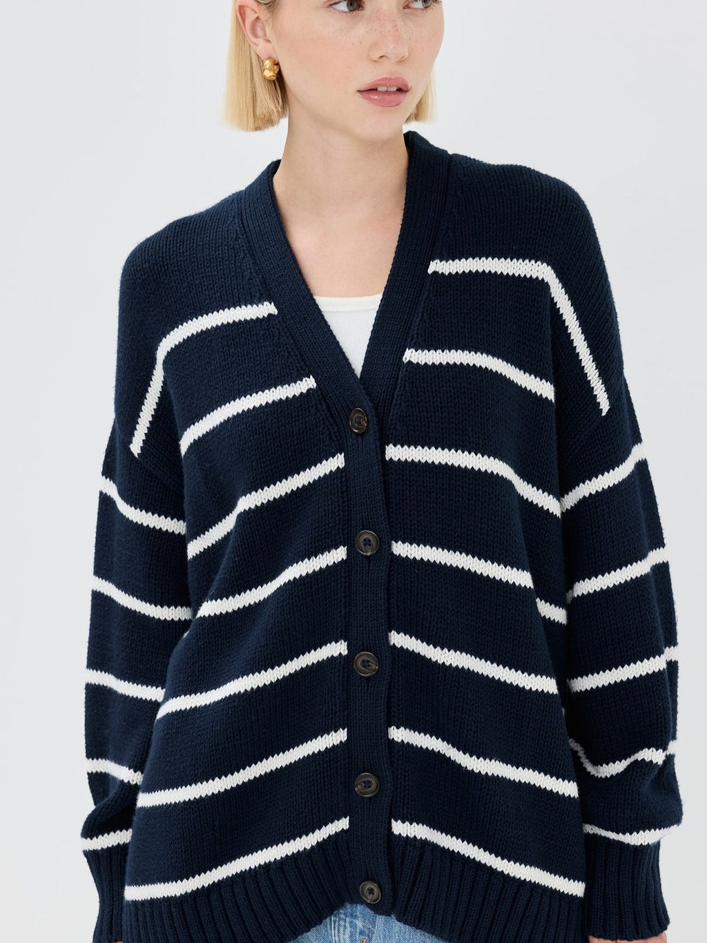Striped Loose Knit Cardigan image 12