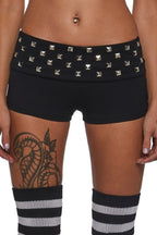 Black Rivet Sexy Skinny Hot Shorts image 2