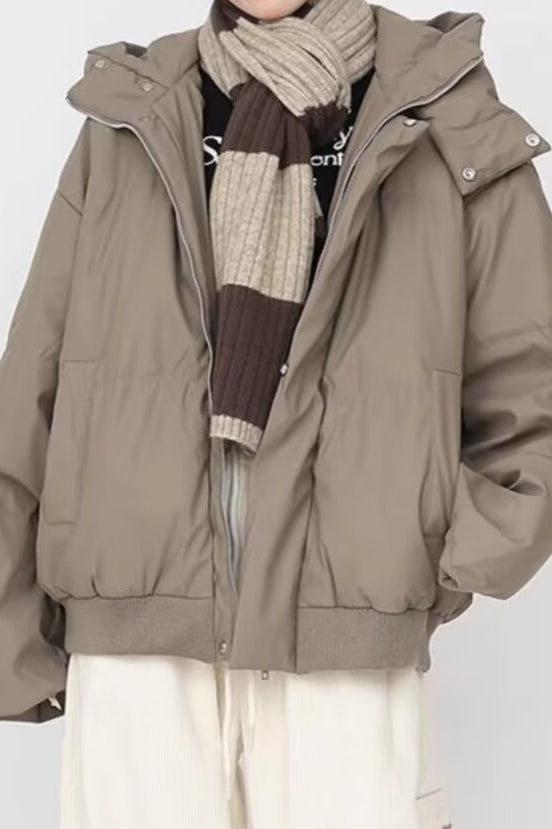 Stand Collar High Neck Hooded Puffer Jacket image 2