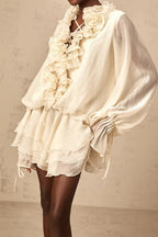 Loose Fit Folded Ruffle Boho Dress image 3