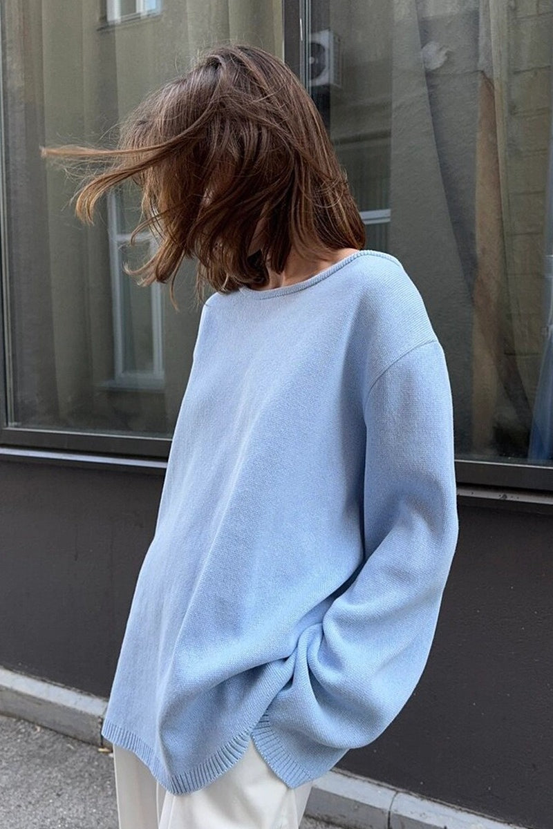 Backless Loose Fit Knit Blouse image 3