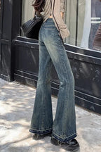 Slim Fit Elastic Bell Bottom Jeans image 3