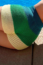 Chic Rainbow Ombre Knit Boho Beach Shorts image 2