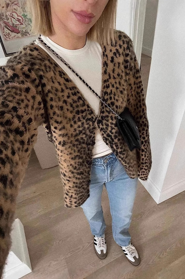 Soft Touch V-Neck Animal Cardigan image 3