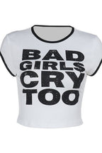 Letter Print Color Block Trim T-Shirt image 5