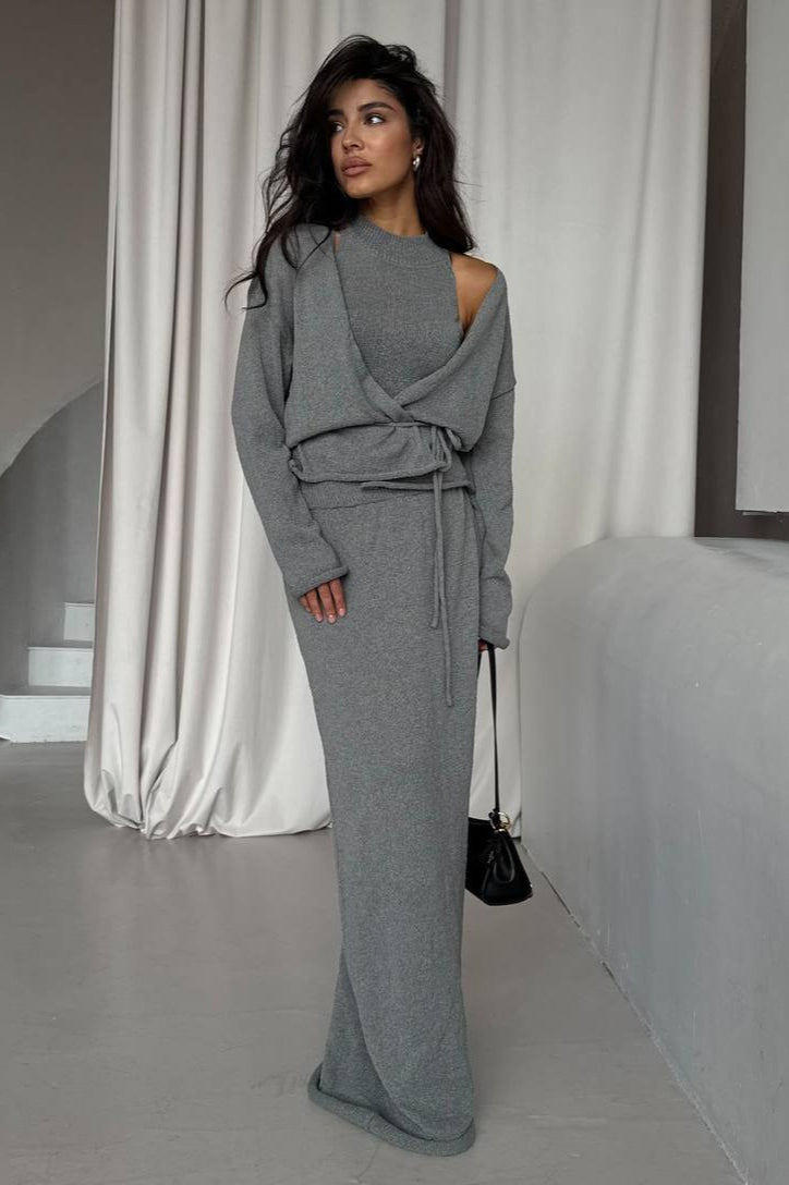 Tie Front Knit Set Sweater Dress image 4