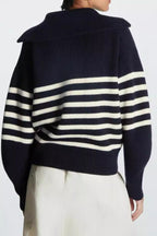 Fashion Wool Blend Open Collar Sweater image 10