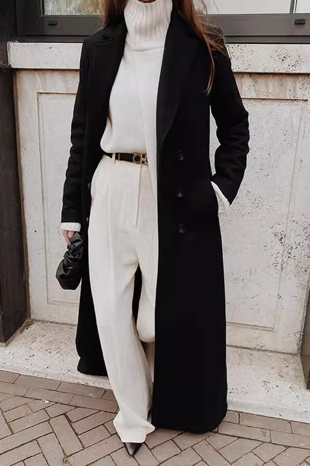 Solid Wool Blend Longline Coat image 3
