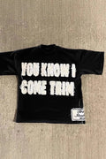 Street Pullover Letter Patch Loose Crew T-shirt image 1