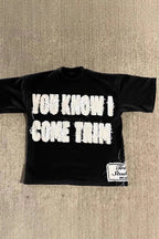 Street Pullover Letter Patch Loose Crew T-shirt image 1
