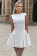 Solid Sleeveless Backless Bodycon Cocktail Dress image 1