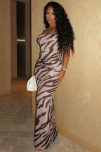 Elegant Printed Backless Cami Maxi Dress image 2