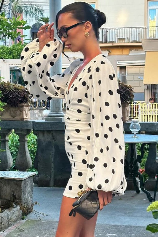 Vintage Polka Dot Bodycon Mini Dress image 3