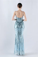Boned Sequin Embroidered Formal Dress image 4