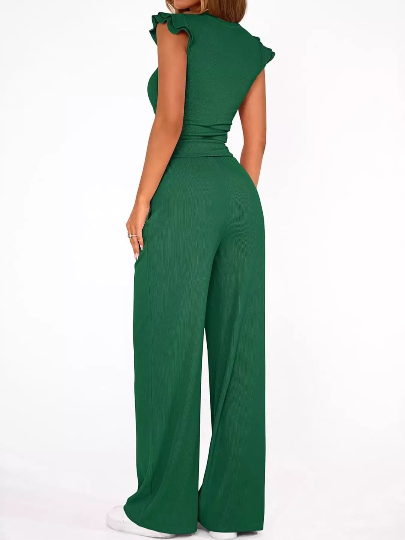 Margot Wide Leg Set detail view styled for Avrienne