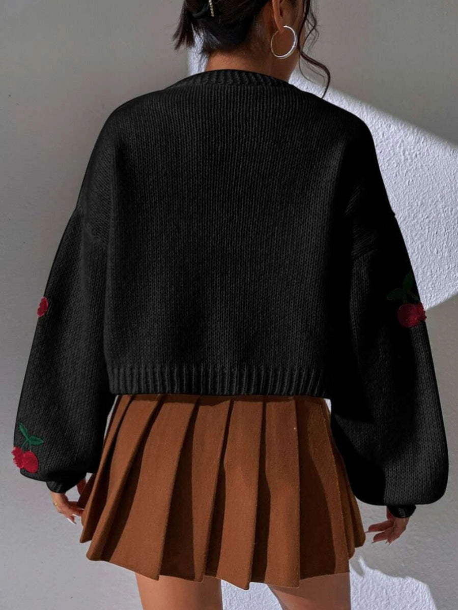 Embroidered Open Front Cardigan image 6