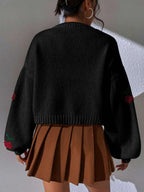 Embroidered Open Front Cardigan image 6