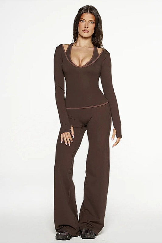 Color Block Casual Slim Three Piece Set image 9