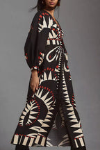 Retro Floral Long Sleeve Boho Dress image 3