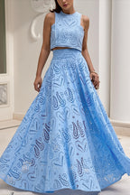 Hollow Out Pocket Vacation Maxi Skirt Set image 2