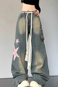Wide Leg Patchwork Heart Jeans image 9