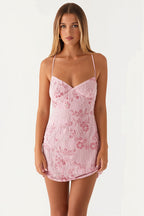 Sequin Embroidery Cami Mini Dress image 5