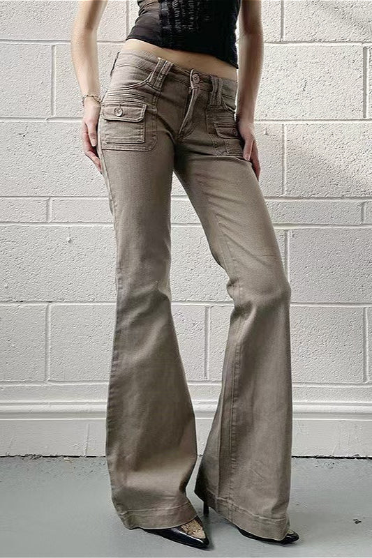 Slight Stretch Low Rise Flare Jeans image 1