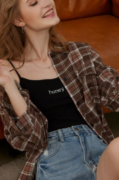 Plaid Stand Collar Button Shirt  Blouse image 20