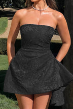 Strapless Jacquard Mini Party Dress image 11