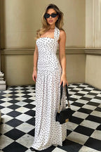 Polka Dot Halter Neck Maxi Dress image 3