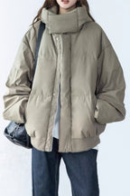 Stand Collar High Neck Hooded Puffer Jacket image 7
