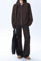 Brown Faux Leather Relaxed Jacket image 4