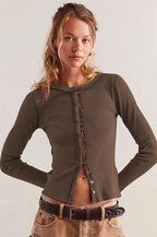 Slim Long Sleeve Ribbed Cardigan image 6