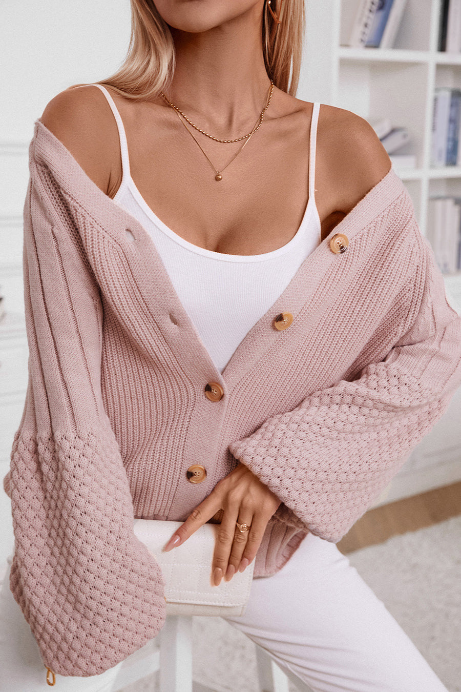 Solid Button Knit Cardigan image 1