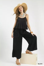 Laurel Linen Trousers detail view styled for Avrienne