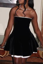 Velvet Bustier A-line Cocktail Dress image 9