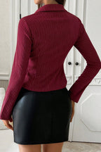 Collared Flared Sleeve Button Front Shirt Blouse image 4