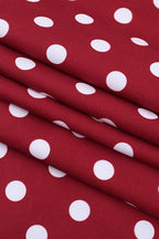 Red Polka Dot V-Neck Halter Backless Maxi Dress image 5