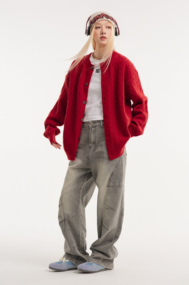 Relaxed Fit Cable Cardigan image 14