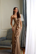 Slim Fit Floral Satin Boho Dress image 5