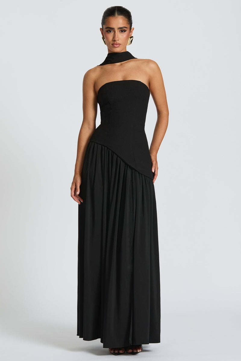 Solid Bustier High Slit Formal Dress image 22