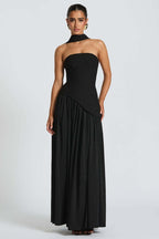 Solid Bustier High Slit Formal Dress image 22