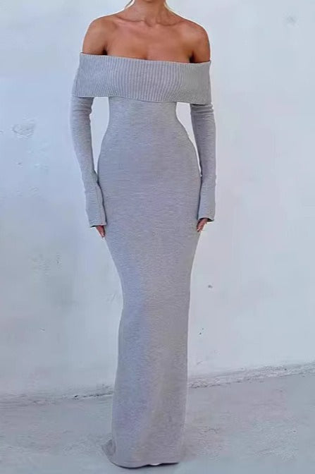 Off Shoulder Ribbed Sweater Dress image 4