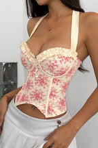 Sexy Ruffle Print Halter Bustier  Halter Top image 8