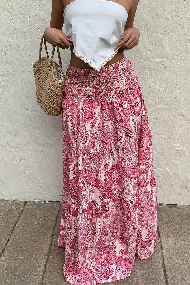 Boho Print A-Line Maxi Skirt image 2