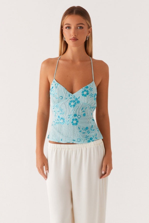Beaded Exquisite Heavy Work One-Piece Cami Top image 4