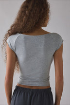 Cropped Fitted Retro Polka Dot T‑shirt image 9