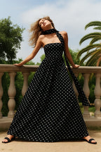 Polka Dot Off-Shoulder Cami Tie Maxi Dress image 2